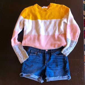 Girls denim cropped shorts